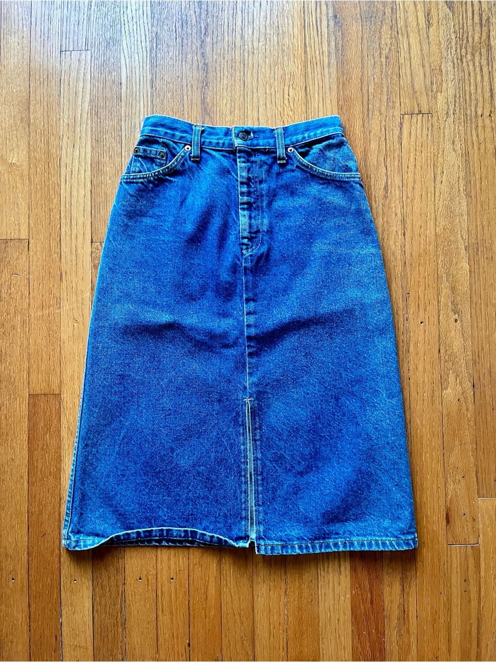 Levi's Medium Blue Denim Midi Skirt